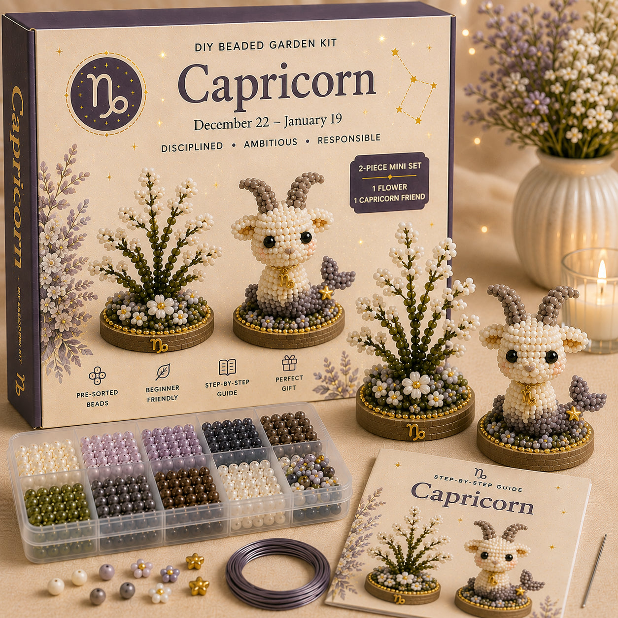 ✨ 12 Zodiac Signs DIY Beaded Garden Kit | Build Your Sign, Grow Your Magic