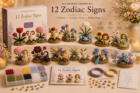 ✨ 12 Zodiac Signs DIY Beaded Garden Kit | Build Your Sign, Grow Your Magic