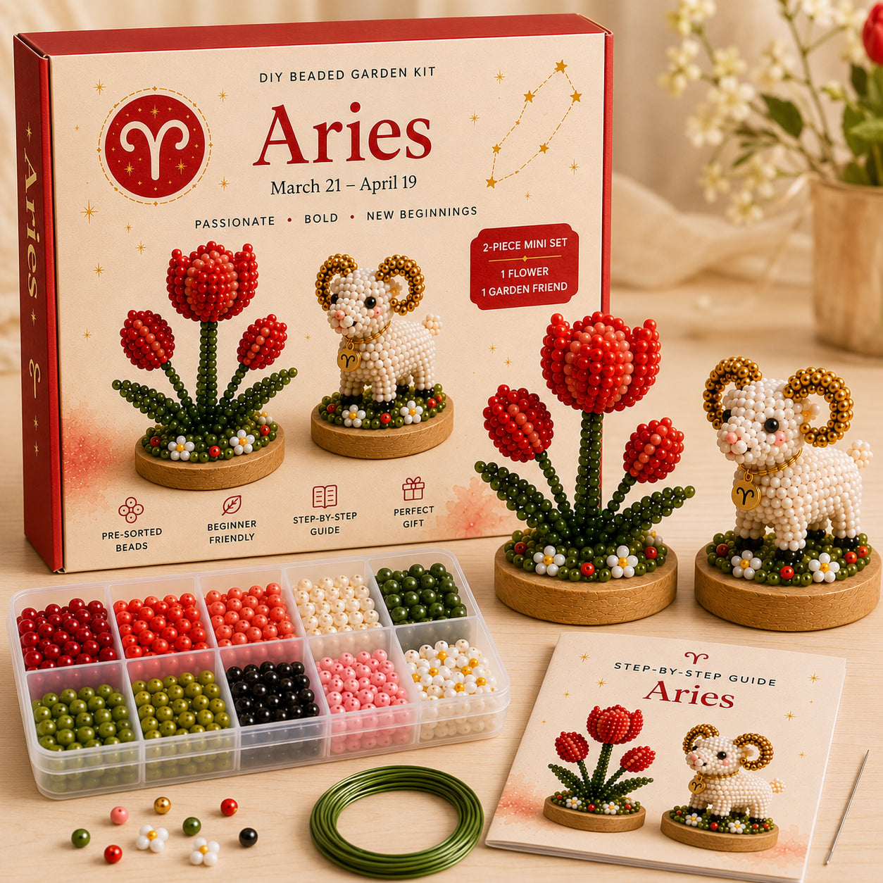 ✨ 12 Zodiac Signs DIY Beaded Garden Kit | Build Your Sign, Grow Your Magic