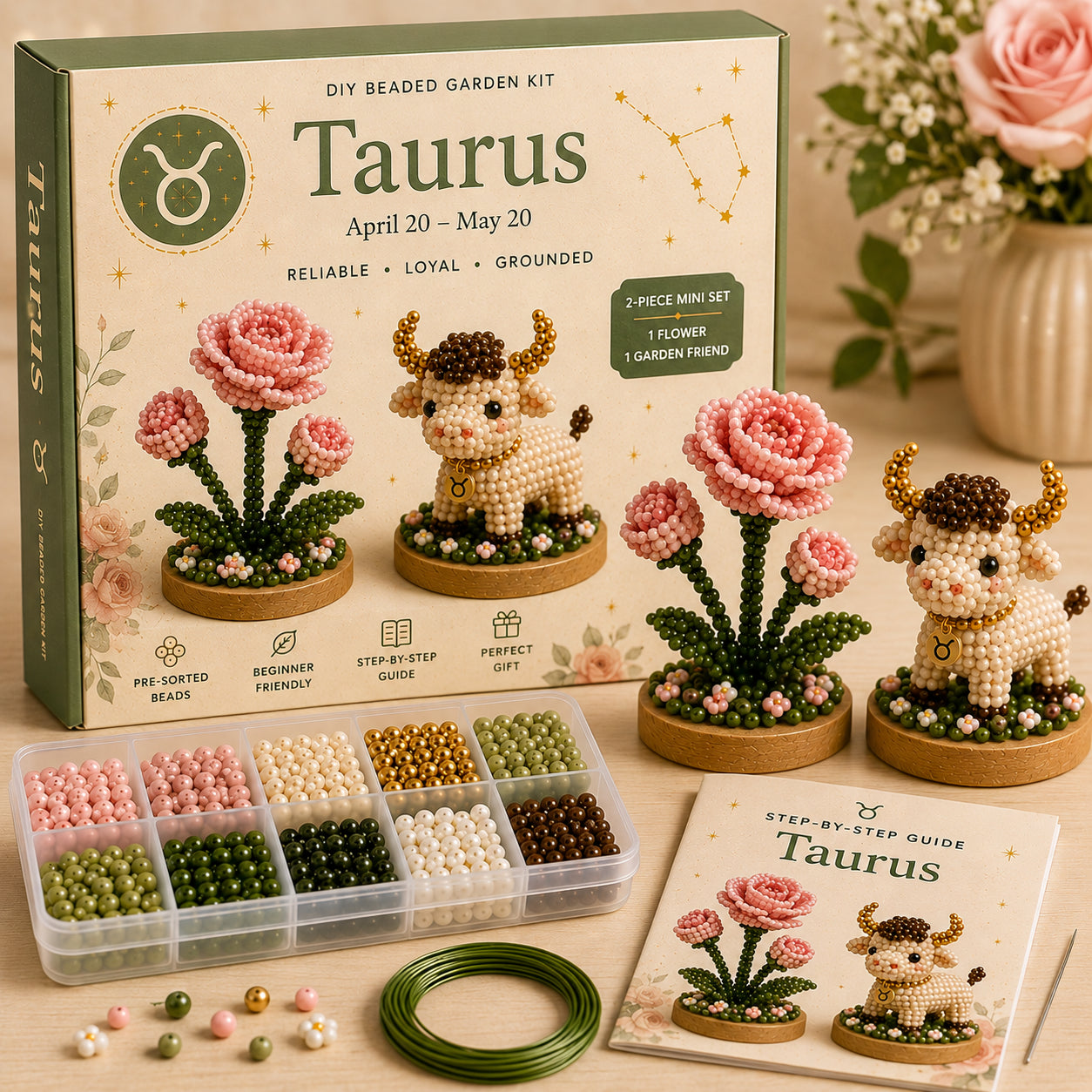 ✨ 12 Zodiac Signs DIY Beaded Garden Kit | Build Your Sign, Grow Your Magic