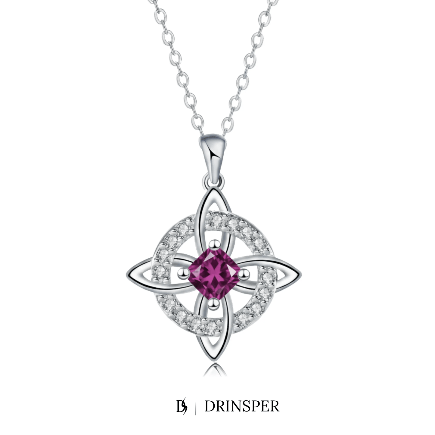 Mystical Birthstone Witches Knot Necklace – Natural Crystal🔮💞