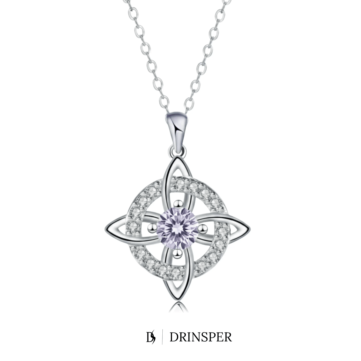 Mystical Birthstone Witches Knot Necklace – Natural Crystal🔮💞