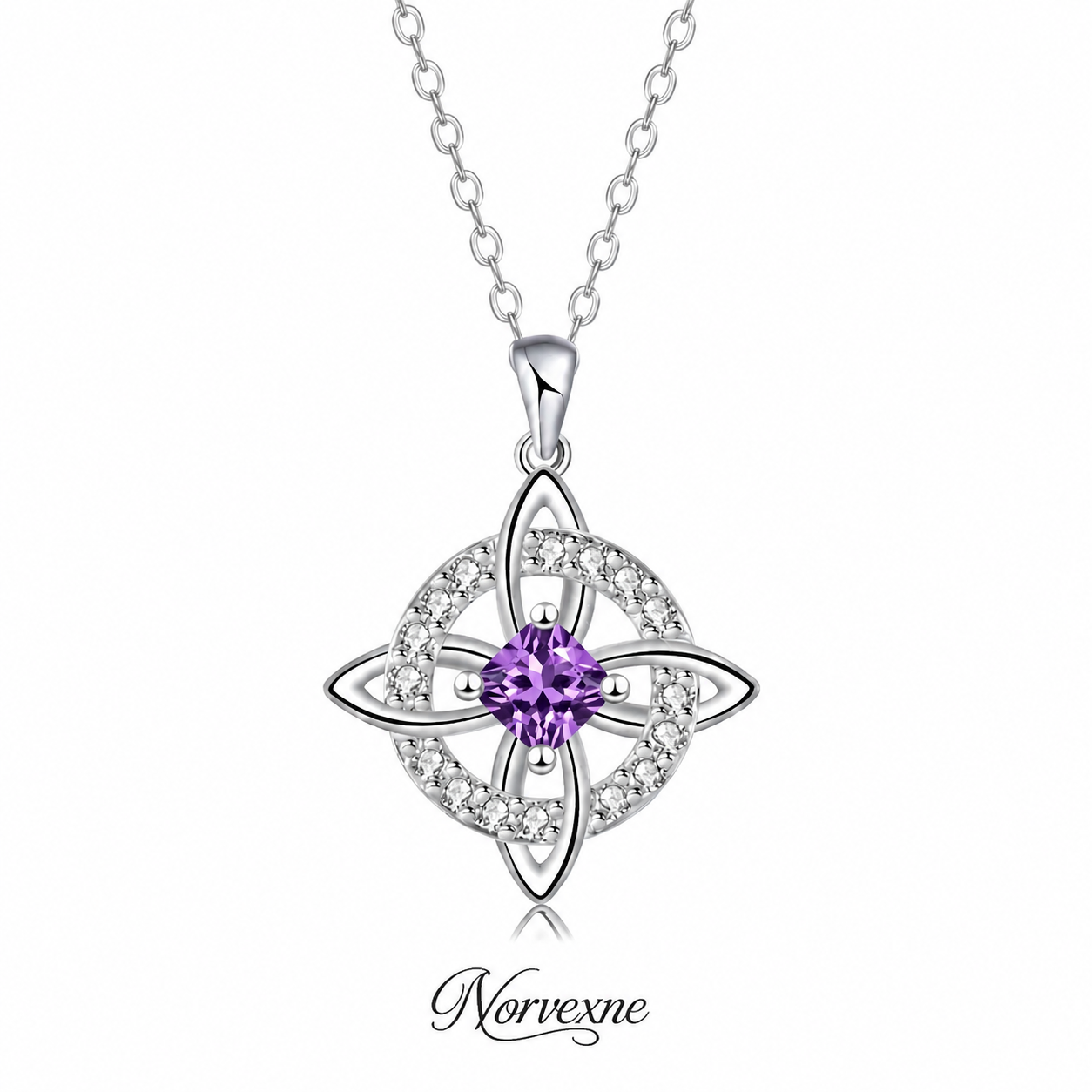 Mystical Birthstone Witches Knot Necklace – Natural Crystal🔮💞