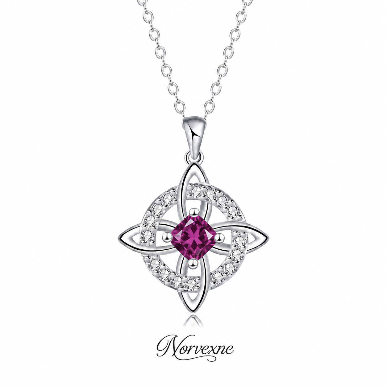 Mystical Birthstone Witches Knot Necklace – Natural Crystal🔮💞