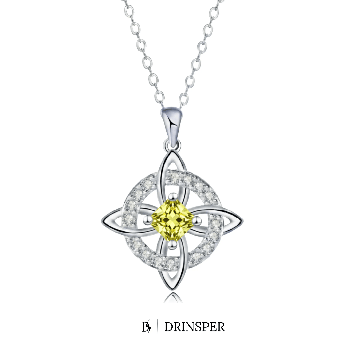 Mystical Birthstone Witches Knot Necklace – Natural Crystal🔮💞