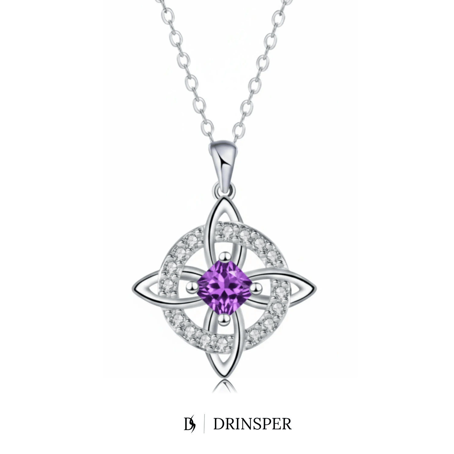 Mystical Birthstone Witches Knot Necklace – Natural Crystal🔮💞