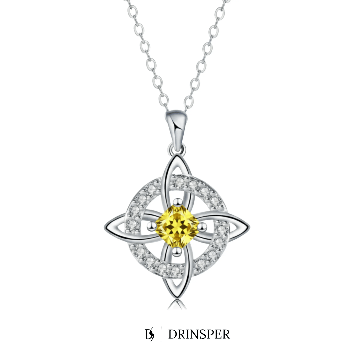 Mystical Birthstone Witches Knot Necklace – Natural Crystal🔮💞