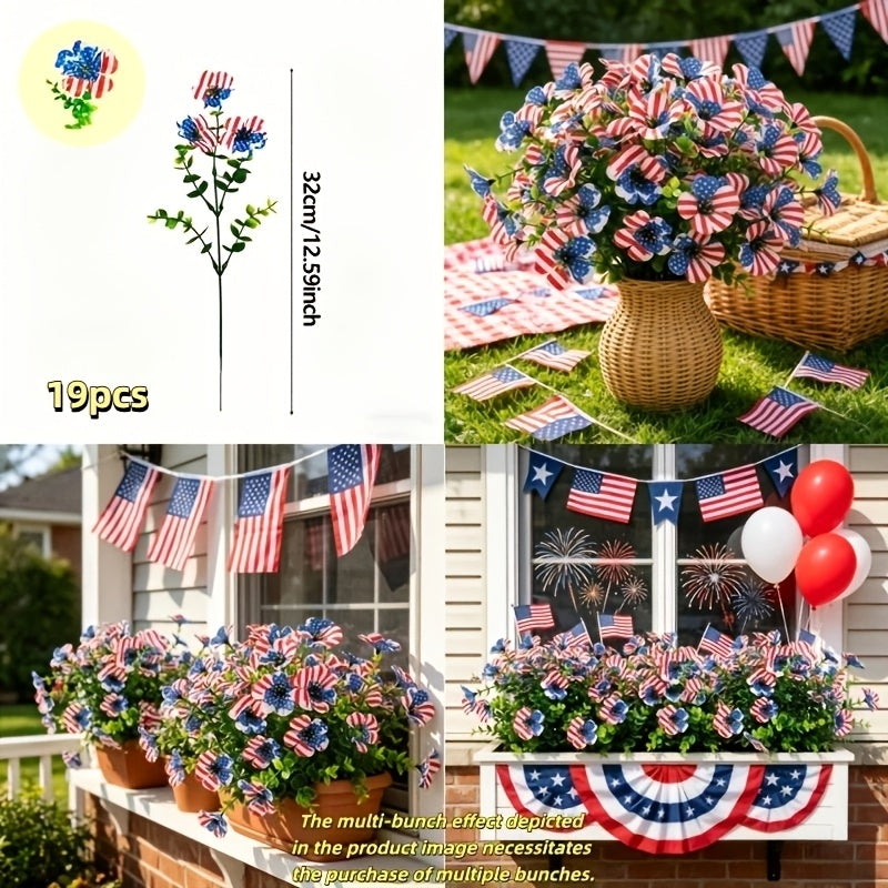 🦅4th of July Hot Sale 50% Off 🔥 Patriotic Red White Blue Artificial Flowers💐