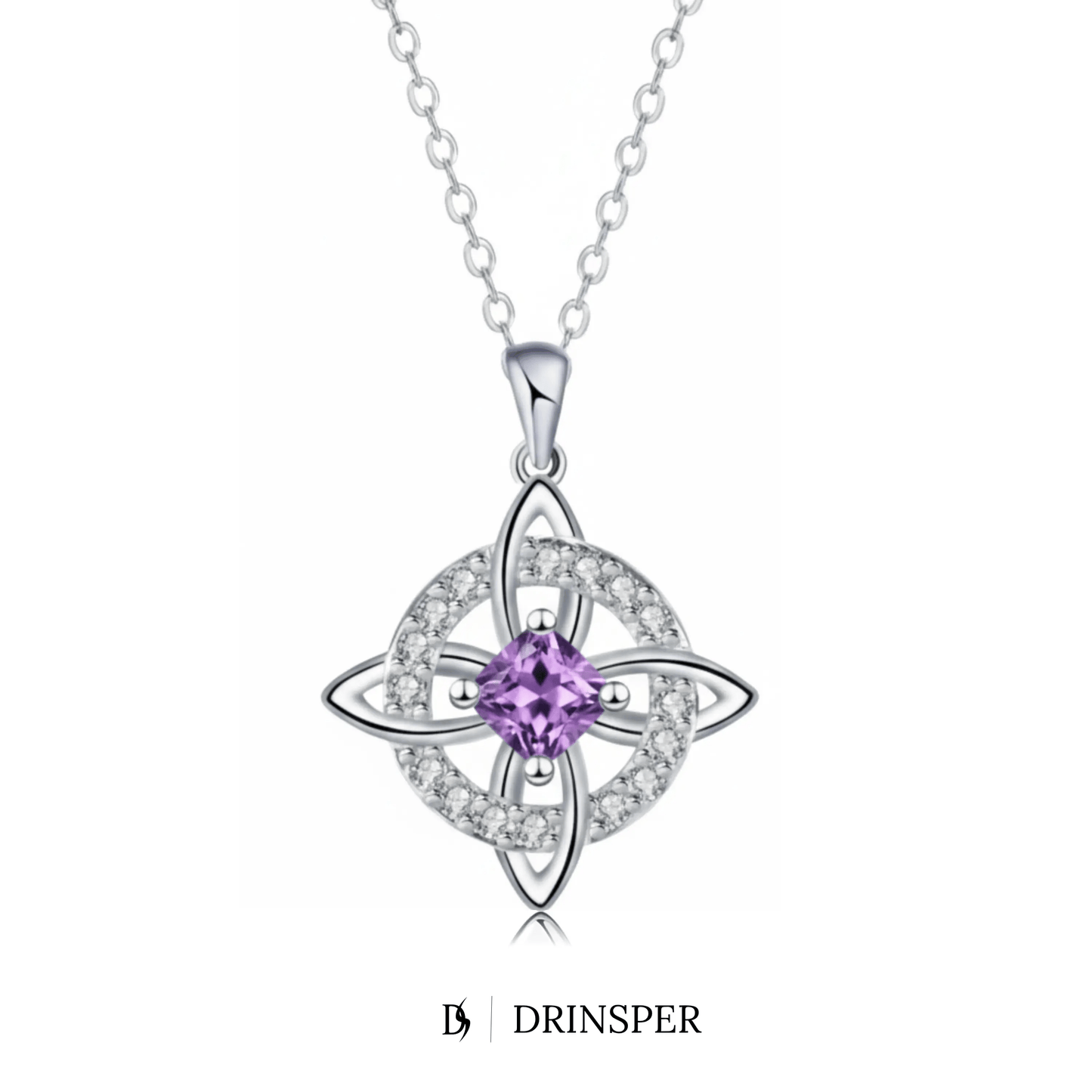 Mystical Birthstone Witches Knot Necklace – Natural Crystal🔮💞