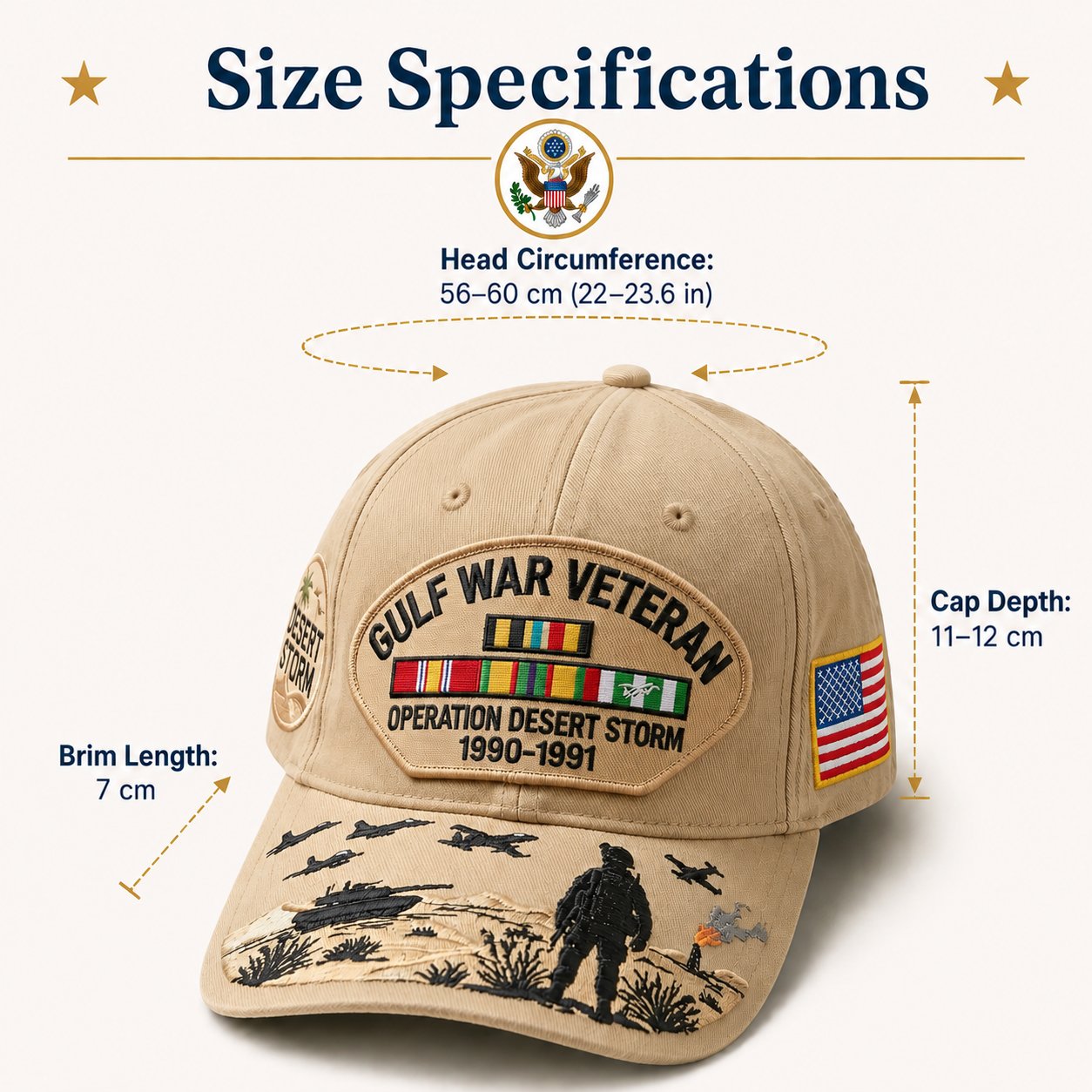 🔥LAST DAY 50% OFF - 🎖️Gulf War Veteran Tribute Cap🧢(Breathable & Lightweight Comfort & Unisex Fit)