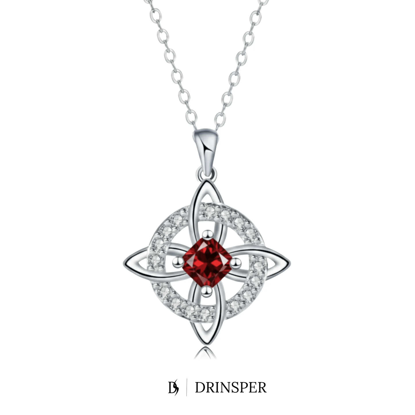 Mystical Birthstone Witches Knot Necklace – Natural Crystal🔮💞