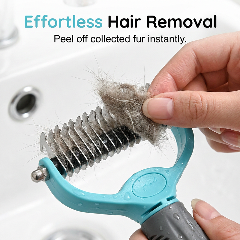 😎Buy 2, Get 1 Free ✨ Double-Sided Grooming Comb for Dogs and Cats! 🐾